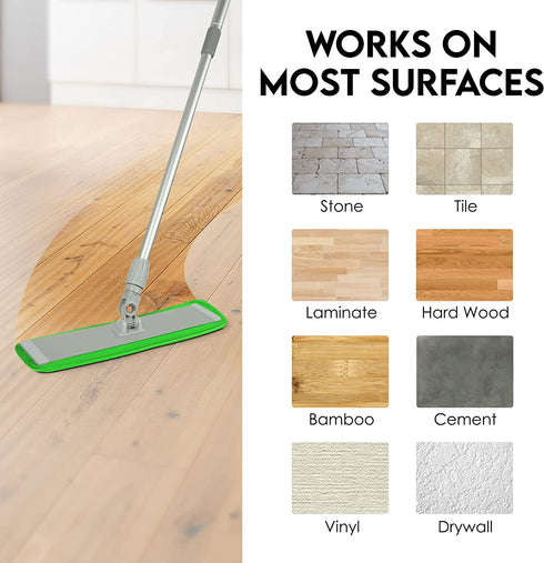 Microfiber Mop Pads 4 Pack - Reusable Washable Cloth Mop Head Replacements Best Thick Spray Wet Dust Dry Flat Velcro Attachment 18" Inch - Cleaning Refill Fits Bona, Bruce, Rubbermaid, Libman + More