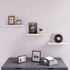 SONGMICS Floating Wall Shelf 15.7 inch, Easy Install for Decorative Display Corner Invisible Bracket Support, White ULWS14WT