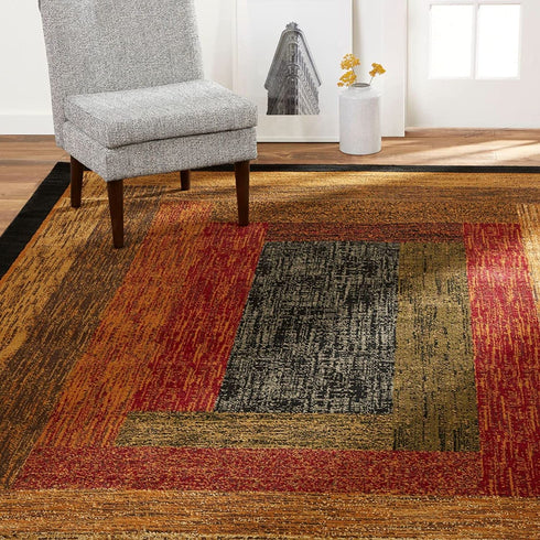 Home Dynamix Royalty Vega Area Rug, 1'9"x7'2" Rectangle, Black/Brown