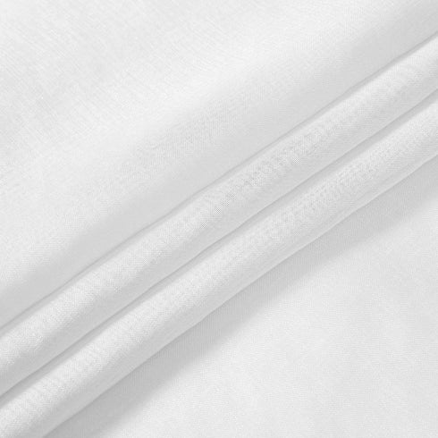 White Semi Linen Look Sheer Curtains for Bedroom, Living Room Grommet Light Filtering Solid Voile Window Curtains, Set of 2 Panels, 52 x 84 inch