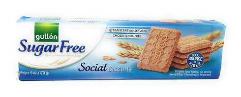 Gullon Sugar Free Social Biscuit Fiber Cookies 170G
