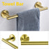 Nolimas 3-Pieces Brushed Gold Bathroom Hardware Set SUS304 Stainless Steel Round Wall Mounted Includes 12" Hand Towel Bar,Toilet Paper Holder,Robe Towel Hooks,Bathroom Accessories Kit