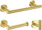 Nolimas 3-Pieces Brushed Gold Bathroom Hardware Set SUS304 Stainless Steel Round Wall Mounted Includes 12" Hand Towel Bar,Toilet Paper Holder,Robe Towel Hooks,Bathroom Accessories Kit