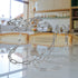 Southern Homewares Magic Floating Chain Wine Glass Stemware Rack & Wine Bottle Holder Set Chrome Free Standing Holder