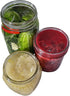 6 Pack - Large glass fermentation weights for wide mouth Mason jars. Preservation and Pickling. Dishwasher safe. Gift box included. Premium Presents brand