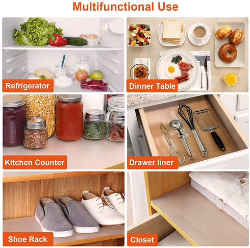 ANOAK Shelf Liner Cabinet Liner, Non Adhesive Drawer Liner, Washable 12 Inch x 20 FT(240 Inch) Waterproof Durable Non-Slip Shelf Liner for Kitchen, Drawer , Refrigerator