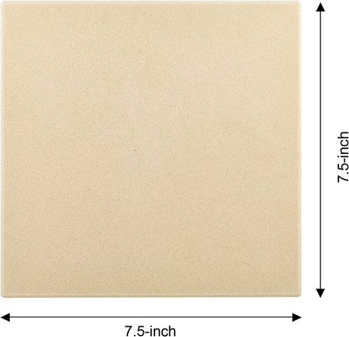 Cook N Home Pizza Grilling Baking Stone, 7.5"x7.5"x0.5" 6 pack, Cream