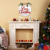 Jetec Merry Christmas Decorations Wreath Christmas Hanging Sign Rustic Burlap Wooden Holiday Decor for Christmas Home Window Wall Farmhouse Indoor Outdoor Decorations (White)