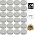SimbaLux Screw Top Round Steel Tin Cans 2 oz (60ml) with Self Adhesive White Round Stickers, 24 Pack