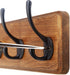 SKOLOO Rustic Wall Mounted Coat Rack: 16-inches Hole to Hole, Case of 2, Pine Solid Wood Coat Hook Hanger - 5 Hooks for Hanging Clothes Robes Towels Coats