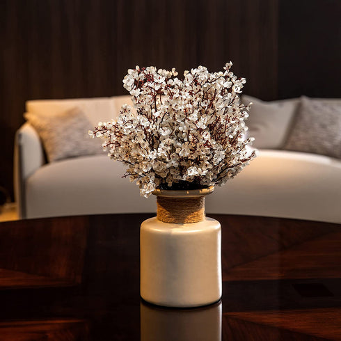 Exoment 10 Pcs Babys Breath Gypsophila Artificial Flowers Bouquet Fake Silk Flowers Real Touch Flowers for Home Wedding Centerpiece Arrangement Festival Party Decoration(White)