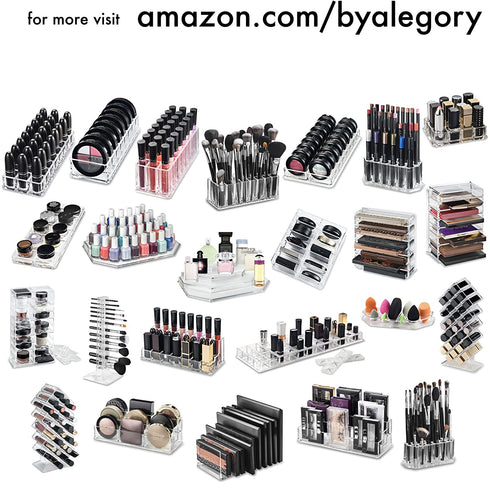 byAlegory Acrylic Rollerball Perfume Organizer Beauty Scent Holder 24 Space Organization Container Storage For Tall Scented Oils - Clear