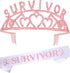 Breast Cancer Survivor Satin Sash, Survivor Tiara for celebrating Breast Cancer Surviving?Cancer Awareness Jewelry for Women, Pink Ribbon Breast Cancer Sash, Breast Cancer Fighter Party Item, Breast C