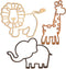 Nursery Decor 3 Pieces Wooden Animal Theme Wall Decor Nursery Jungle Wall Art Geometric Safari Wall Decor Jungle Decor with Glue Points for Themed Room (Lion, Elephant, Giraffe Style)