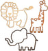Nursery Decor 3 Pieces Wooden Animal Theme Wall Decor Nursery Jungle Wall Art Geometric Safari Wall Decor Jungle Decor with Glue Points for Themed Room (Lion, Elephant, Giraffe Style)