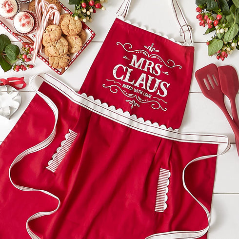 DII North Pole Holiday Chef Collection, Skirted Apron, Mrs. Claus