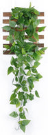 ZIFTY 3FT Artificial Hanging Plants with Wall Planter Fake Ivy Vine Wooden Shelf Wall Decor for Home Kitchen Dining Living Room Decoration (Green with Wall Planter)