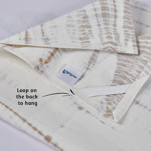 Folkulture Kitchen Towels or Dish Towels for Kitchen, 20x26 Inches Tea Towels with Hanging Loop or Hand Towels, Flour Sack Hand Towels or Farmhouse Kitchen Towels, 100% Cotton, Set of 3, Indie Smoke