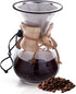 Apace Living Pour Over Coffee Filter - Wide Metal Base Reusable Stainless Steel Coffee Dripper - Perfect for Chemex Hario Bodum & Other Coffee Makers - Paperless Coffee Filter for Sustainable Brewing