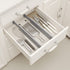 Bellsal Large Drawer Divider Bamboo (3.15 Tall 17.7-22.8 Long) Deep Kitchen Drawer Organizer for Clothes Dresser Bedroom Office Set of 4 Grey