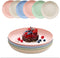 DeeCoo 7.8 Inch Wheat Straw Deep Dinner Plates - Microwave and Dishwasher Safe, Unbreakable Sturdy Plastic Dinner Plates - Set of 6 - Healthy Cereal Dishes/Kids-toddler & Adult