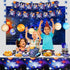 XJLANTTE Outer Space Party Supplies - Solar System Galaxy Planet Theme Happy Birthday Banner, Plates, Napkins, Cup, Straws, Knives, Fork, Spoon and Tablecloth for Boys Decorations, Serves 20 Guests