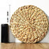 COYMOS Woven Placemats Round Set of 4, Natural Water Hyacinth Weave Placemat for Dining Table, Large Handmade Woven Placemats Heat Resistant Non-Slip 11.8 Inches(30cm)