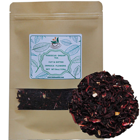 Hibiscus Tea Loose Leaf Bulk – 8 oz Hibiscus Tea - Hibiscus Tea Loose Leaf - Hibiscus Tea Bulk - Hibiscus Flowers - Jamaica Flowers - Hibiscus Flower Tea - Dried Hibiscus Flowers - Caffeine Free