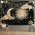 Sun and Moon Tapestry Aesthetic Sun Moon Tapestry Black Dark Spiritual Tapestries Wall Hanging Room Decor for Bedroom, Livingroom(59"x82", Moon and Sun)