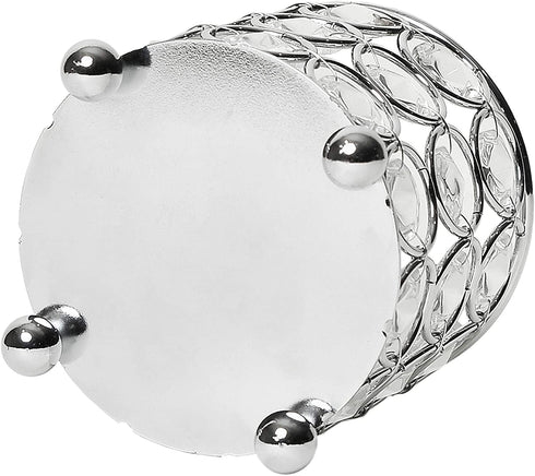 Elegant Designs HG1000-CHR Elipse Crystal Flower, Candle Holder, Wedding Centerpiece, 3.25 Inch, Chrome Decorative Candleholder/Vase