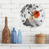 Japanese Mountain Wall Clock Silent Non-Ticking, 9.5 Inch Round Wall Clock Battery Operated Japanese Clock Decor for Home Wall Bathroom Kitchen Bedroom Living Room Office Classroom Patio