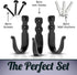 Decorative Wall Mounted Basic Hooks Wrought Iron Hooks For Kitchen And Bathroom, Rustic, Handmade Antique Farmhouse Decorative Hooks For Hanging Robe, Towels, Coats, Bags and cloths - Set of 3 (Black)