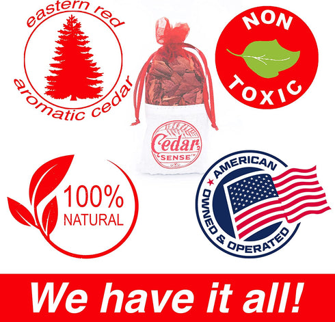 Cedar Sense Rose Scented Essential Oil Cedar Sachets 8 Pack Essential Oil Infused Cedar Chips Car Air Freshener Closet Freshener Potpourri Bags Air Fresheners Sachets for Drawers
