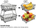Sorbus Fruit Basket Display Stand, 2-Tier, for Vegetable, Fruit & Bread Counter Storage for Kitchen, Bathroom, Rectangular Antique Metal (Black)
