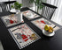 ZEREAA Valentines Day Placemats Set of 4, Plaid Hem Love Tree with Rose Truck Heat Resistant Washable Farmhouse Place Mats for Dining Table Kitchen Decor