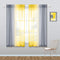 Kitchen Curtains Grey and Lemon Yellow Summer Decor Ombre Sheer Short Curtains for Bathroom Small Windows Sunflower Yellow Light Gray 45 Inch Length