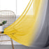 Kitchen Curtains Grey and Lemon Yellow Summer Decor Ombre Sheer Short Curtains for Bathroom Small Windows Sunflower Yellow Light Gray 45 Inch Length