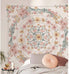 Simpkeely Mandala Floral Medallion Tapestry, Sketched Flower Plant Boho Wall Hanging, Bohemian Hippie Tapestries for Bedroom Living Room Dorm Home D©cor 59.1 x 80 Inches (RosyBrown)