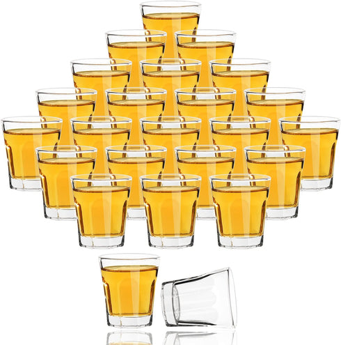 1.5 oz Shot Glass Set with Heavy Base, 24 Pack Clear Shot Glass Bulk for Tequila, Vodka, Whiskey, CockTail, 1.5 Ounces ( 45 ml ) Multifunctional Tasting Glass in All-Round Packing