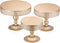 Hotity Set of 3 Cake Stands Round Modern Cake Stand Set Metal Cupcake Dessert Display Stand, Light Gold