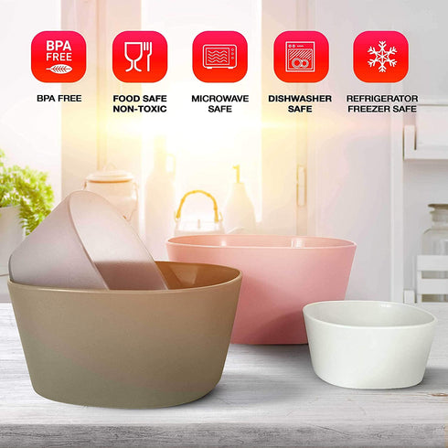 Mueller Mixing Bowls, 4-Piece Nesting Bowls Set, Food Prep Bowls, European Made, Microwave and Dishwasher Safe Mixing Bowl Set