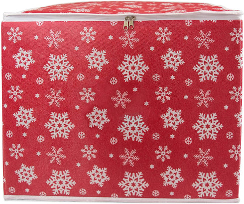 DII Holiday Storage Collection Zippered with Dividers, Ornament; Large, 16x16x13, Snowflake