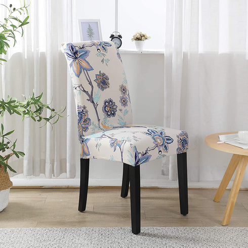 Howhic Chair Covers for Dining Room with Printed Patterns, Easy Slip-on Stretchy Dining Room Chair Covers Set of 4, Washable Dining Chair Covers, Great Decor for Home Party Banquet (4pcs)