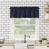 No. 918 Martine Microfiber Semi-Sheer Rod Pocket Kitchen Curtain Valance and Tiers Set, 54 in x 24 in (3 Piece), Navy Blue