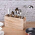 Heightened Wooden Silverware Caddy, 4 Adjustable Smart Compartments Utensil Holder, Great Flatware Caddy- Ideal for Kitchen, Dining, Home Party, Buffet, and More