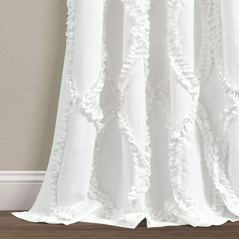 Lush Decor Avon Window Curtain Panel for Living Room, Dining Room, Bedroom (Single Curtain), 84? x 54?, White