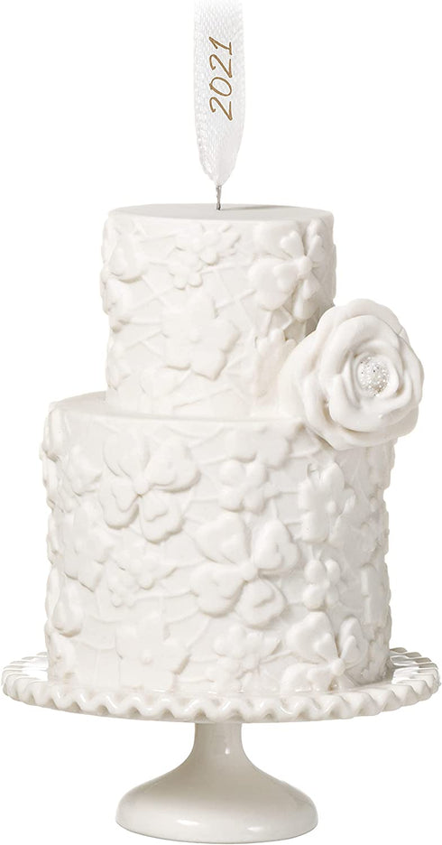 Hallmark Keepsake Christmas Ornament 2021 Year-Dated, We Do Wedding Cake, Porcelain