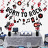 Rock and Roll Party Decorations Set Born to Rock Glitter Banner Rock and Roll Hanging Swirls Rock Star Centerpiece Sticks 1950's Rock and Roll Party Decorations Music Theme Baby 1st Birthday Party Supplies 50s 60s Rock Party Favors Record Wall Decor