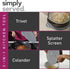 Simply Served Trivet 3-in-1 Splatter Screen, Large, Gray