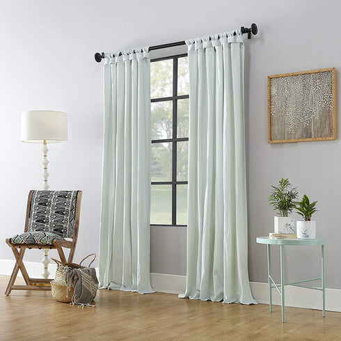 Archaeo Washed 100% Cotton Twist Tab Curtain, 52" x 84", Seafoam Green
